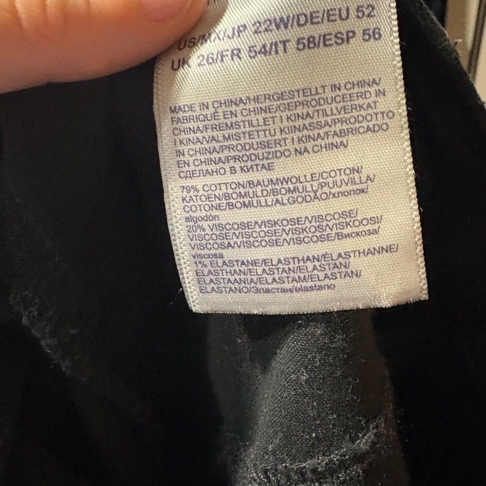 NYDJ NWT marilyn straight‎ black velvet jeans plus size 22W high rise waist - Picture 6 of 7